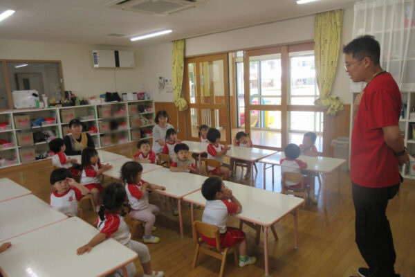 火事の避難訓練に参加しました。